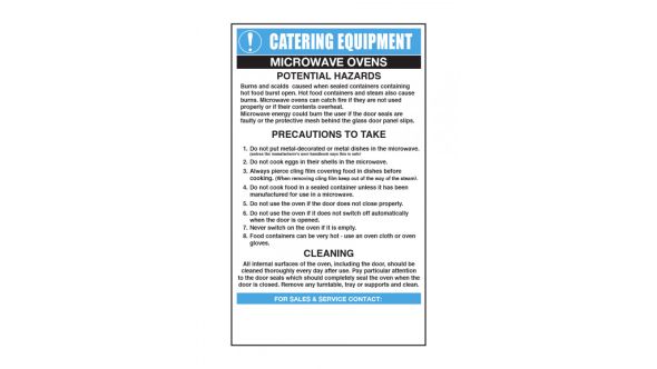 Microwave Ovens - Catering Safety Sign - Mileta CE005