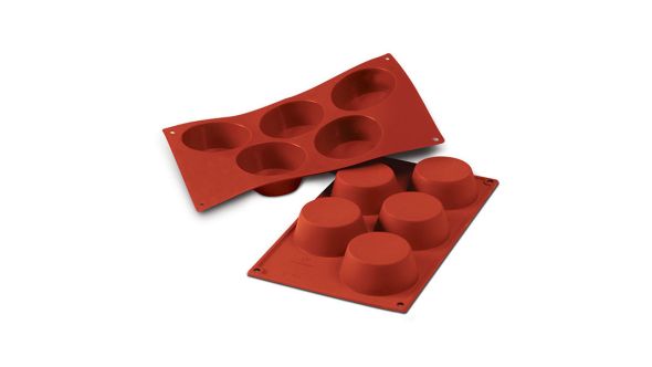 Silikomart 12250-12 - 5 Big Muffin Silicon Mould - 81mm