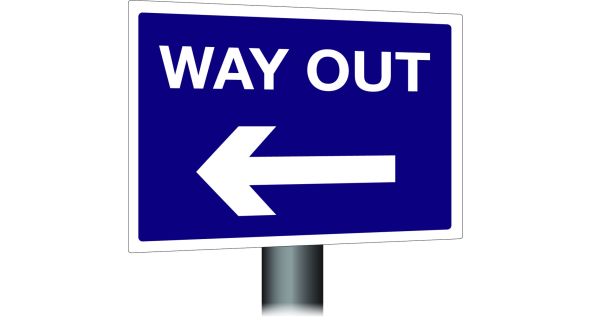 Way Out Sign - Left Arrow 300x400mm Wall Mounted