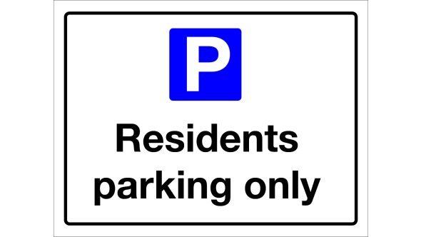 Residents Parking Only Sign 300x400mm Post Mounted