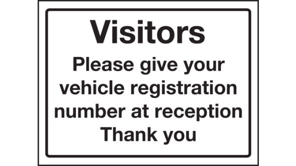 Visitors sign in at reception. 300x400mm P/M