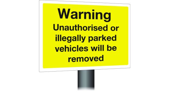 Warning vehicles will be removed .  300x400mm W/M