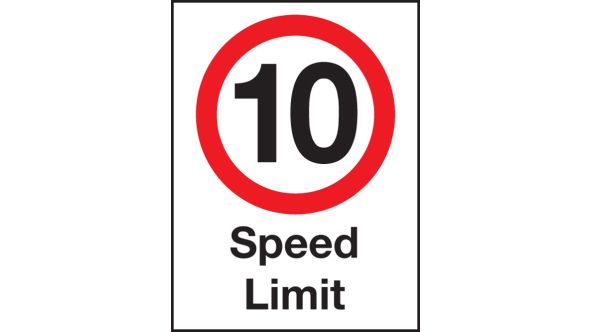 10 mph speed Limit .  600x400mm W/M