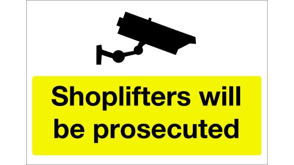 Shoplifters will be prosecuted.  200x300mm S/A