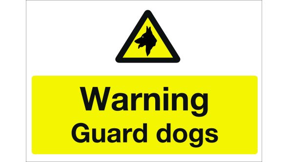 Warning Guard Dogs. 300x400mm. Exterior