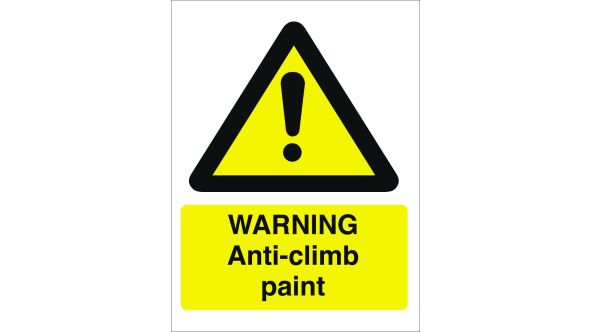 Warning Anti Climb Paint. 400x300mm. Exterior