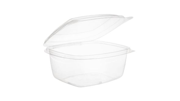 Compostable PLA Hinged-Lid Deli Containers 500ml - Pk 300