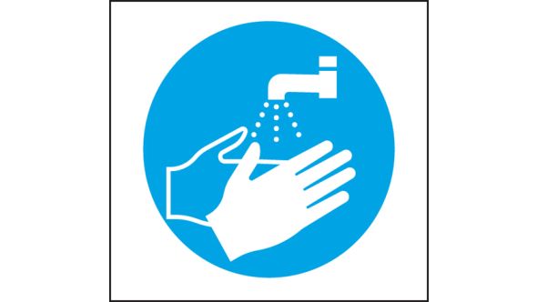 Wash hands symbol. 100x100mm. S/A