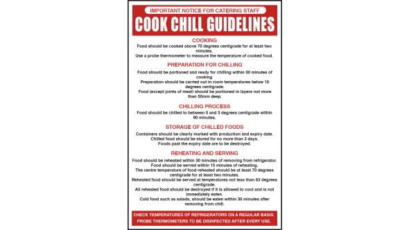 Cook chill guidelines. 300x200mm. S/A