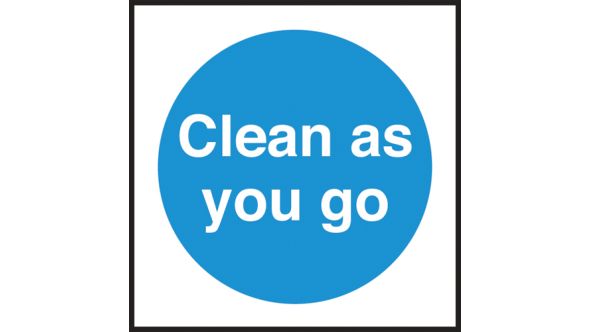 Clean as you go. 100x100mm. S/A