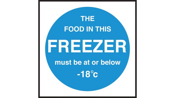 Freezer temperature. 100x100mm. Self Adhesive Vinyl