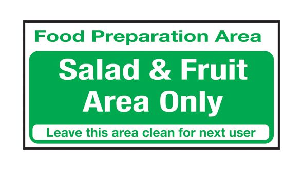 Food prep area . Salad & fruits area only. 100x200mm. S/A