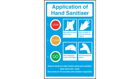 Application of Hand Sanitiser. 200x300mm S/A