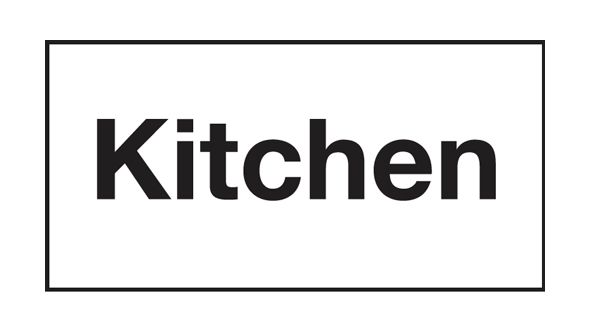 "KITCHEN" catering door sign. 100x200mm. S/A