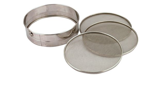 S/Steel Tamis Sieve Frame 12" - With 3 Meshes 10, 20 & 30