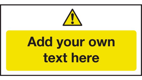 Hazard & Warning - Create Your Own Catering Sign - Add Your Own Text 100x200mm