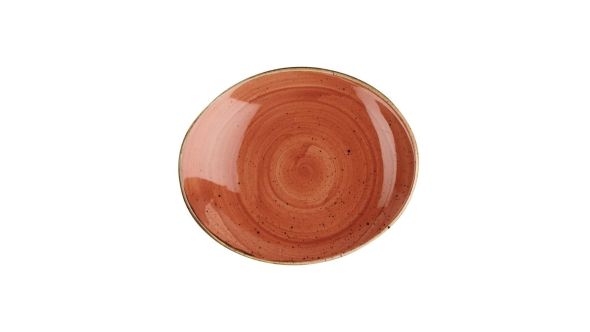 Churchill Stonecast Oval Coupe Plate Orange 192mm - CY966 - pk 12