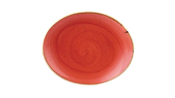 Churchill Stonecast Oval Coupe Plate Berry Red 192mm - DB072 - pk 12