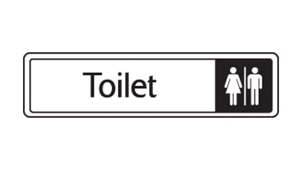 Toilet with symbol. Black on white. F/M