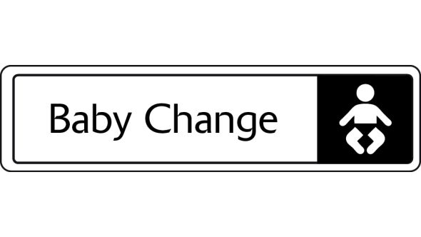 Baby Change with symbol. Black on white. F/M