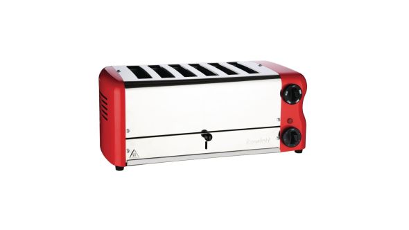 Rowlett Esprit 6 Slot Toaster Traffic Red w/2x Additional Elements & Sandwich Cage - CH188