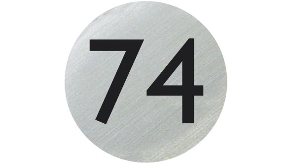 Numbered Door Discs 75mm Silver & Black Number