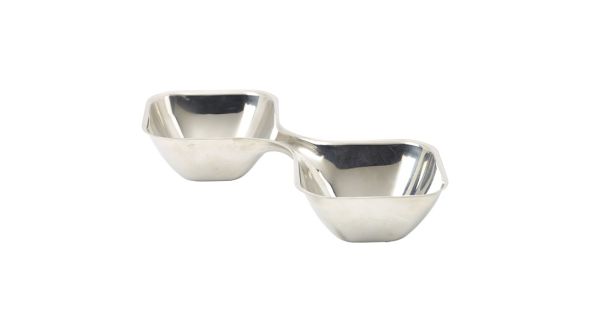 Stainless Steel Double Snack Bowl - Genware