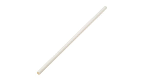 Utopia Biodegradable Paper Straws White 200(L)mm DW190 - Pk 250