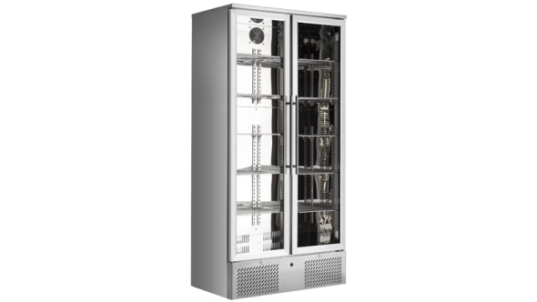 Sterling Pro SP220-STS Stainless Steel Double Door Upright Bottle Cooler, 458 Litres