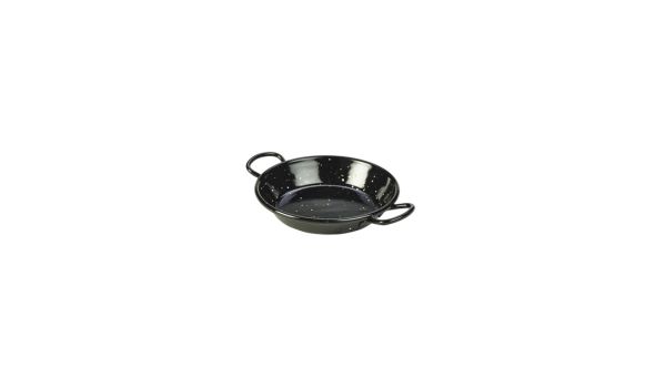 Black Enamel Miniature Paella Pan 12cm - Genware