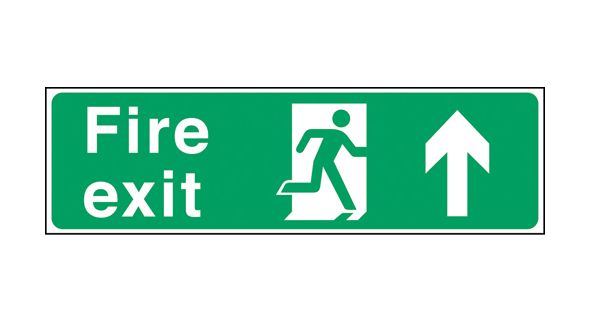 Fire exit arrow up. 150x450mm S/A