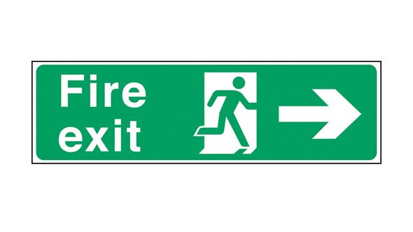 Fire exit arrow right. 150x450mm S/A