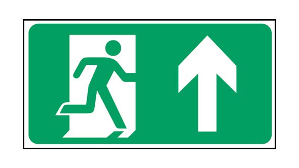 Exit man arrow up.  150x300mm F/P