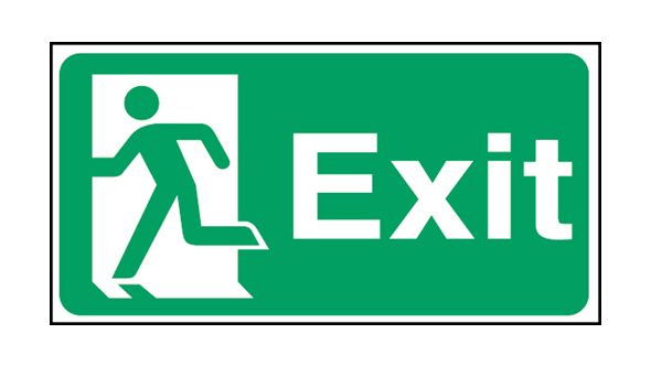 Exit man left.  150x300mm P/L