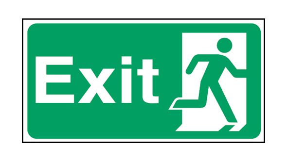 Exit man right. 150x300mm P/L