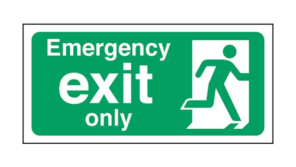 Emergency exit man right. 150x300mm F/P