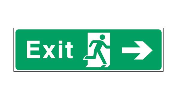 Exit arrow right. 150x450mm P/L