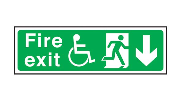 Exit disabled arrow down. 150x450mm F/P