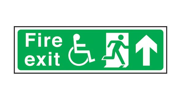 Exit disabled arrow up. 150x450mm F/P