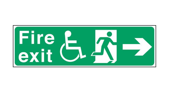 Exit disabled arrow left. 150x450mm P/L