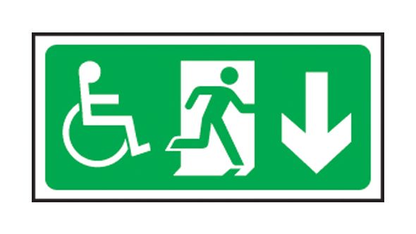 Exit disabled arrow down. 150x300mm S/A