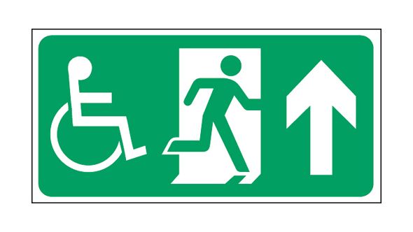 Exit disabled arrow up.150x300mm  F/P