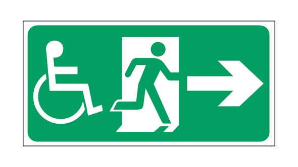 Exit disabled arrow right. 150x300mm F/P