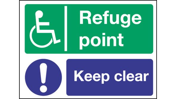 Refuge point keep clear. 300x400mm S/A