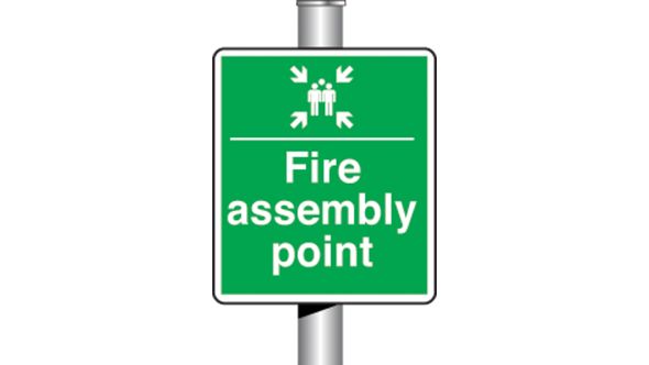 Post Mounted Fire Assembly Point with optional Number - ES269