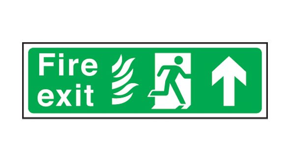 Fire exit arrow up Hospital. 150x450mm F/P