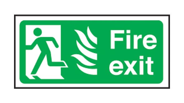 Fire Exit left Hospital. 150x300mm S/A