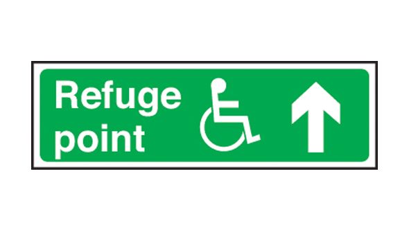 Refuge point disabled arrow up. 150x450mm F/P