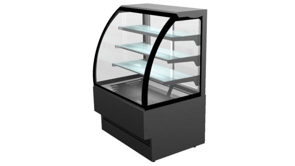 Sterling Pro EVO90 Chilled Patisserie Counter Curved Glass - Black