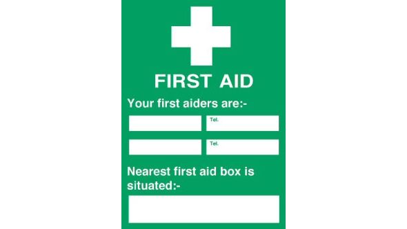 First Aid Sign - FA020 - 'Your first aiders are...'